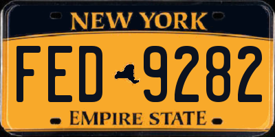 NY license plate FED9282