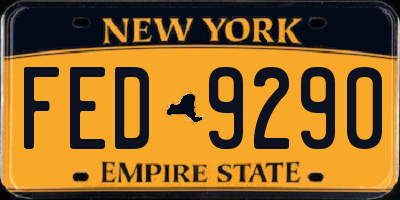 NY license plate FED9290