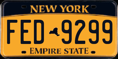 NY license plate FED9299