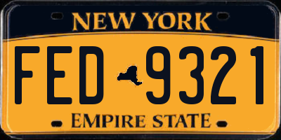 NY license plate FED9321