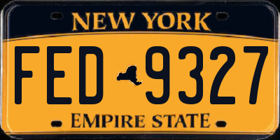 NY license plate FED9327