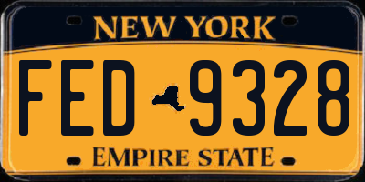 NY license plate FED9328