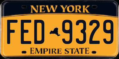 NY license plate FED9329