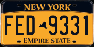 NY license plate FED9331