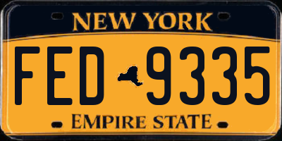 NY license plate FED9335