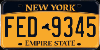 NY license plate FED9345