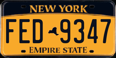 NY license plate FED9347