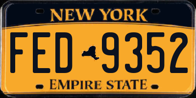 NY license plate FED9352