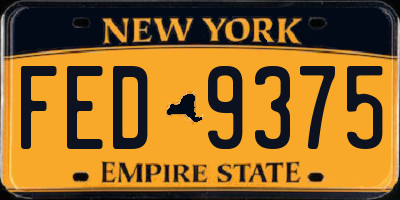 NY license plate FED9375