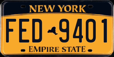 NY license plate FED9401