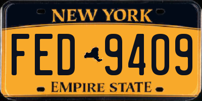 NY license plate FED9409