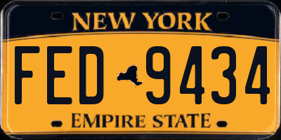 NY license plate FED9434