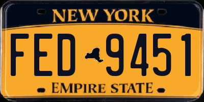 NY license plate FED9451