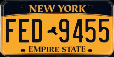 NY license plate FED9455
