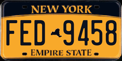 NY license plate FED9458