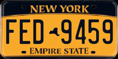NY license plate FED9459