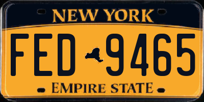 NY license plate FED9465