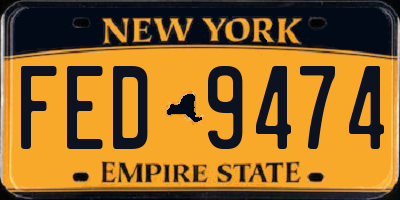 NY license plate FED9474