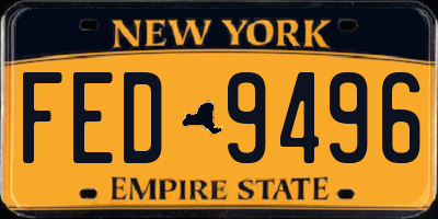 NY license plate FED9496