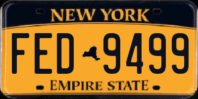 NY license plate FED9499