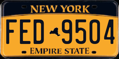 NY license plate FED9504