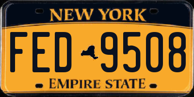 NY license plate FED9508