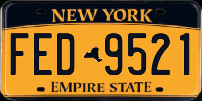 NY license plate FED9521