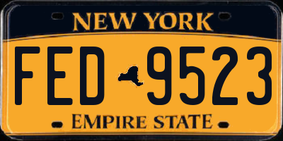 NY license plate FED9523