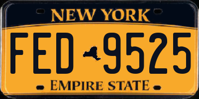 NY license plate FED9525