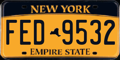 NY license plate FED9532
