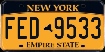 NY license plate FED9533