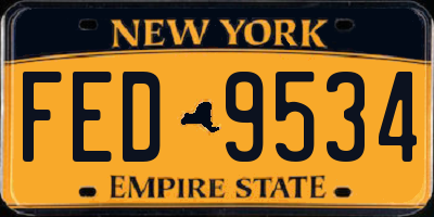 NY license plate FED9534