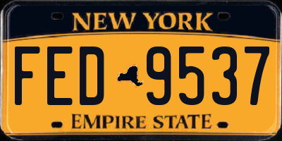 NY license plate FED9537