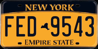 NY license plate FED9543