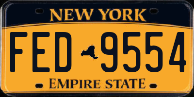 NY license plate FED9554