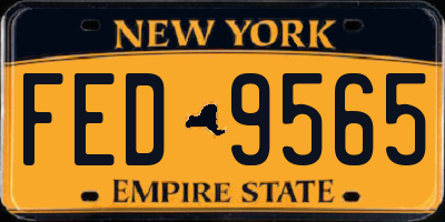 NY license plate FED9565