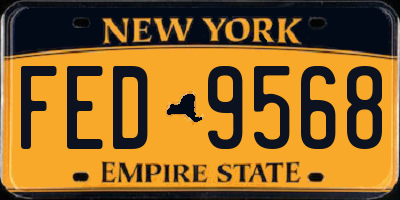 NY license plate FED9568