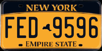 NY license plate FED9596