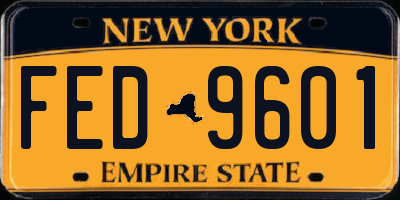 NY license plate FED9601