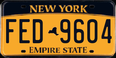 NY license plate FED9604