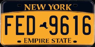 NY license plate FED9616