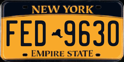 NY license plate FED9630