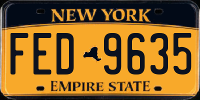 NY license plate FED9635