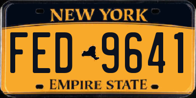 NY license plate FED9641