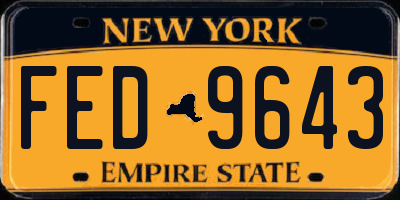 NY license plate FED9643