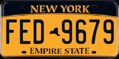 NY license plate FED9679