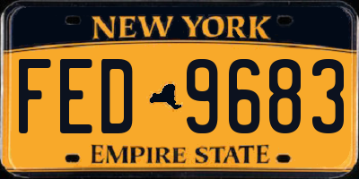 NY license plate FED9683