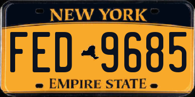 NY license plate FED9685