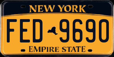 NY license plate FED9690