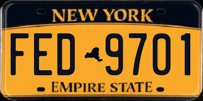 NY license plate FED9701